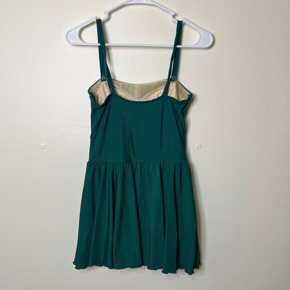 Vintage 60s 70s Roxanne Skirted One Piece Swimsuit Green 12/34C Modest - Picture 5 of 11